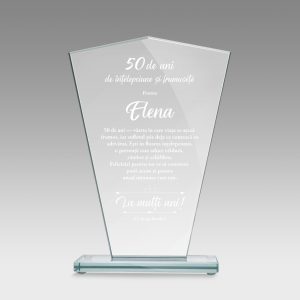 trofeu sticla safir print text